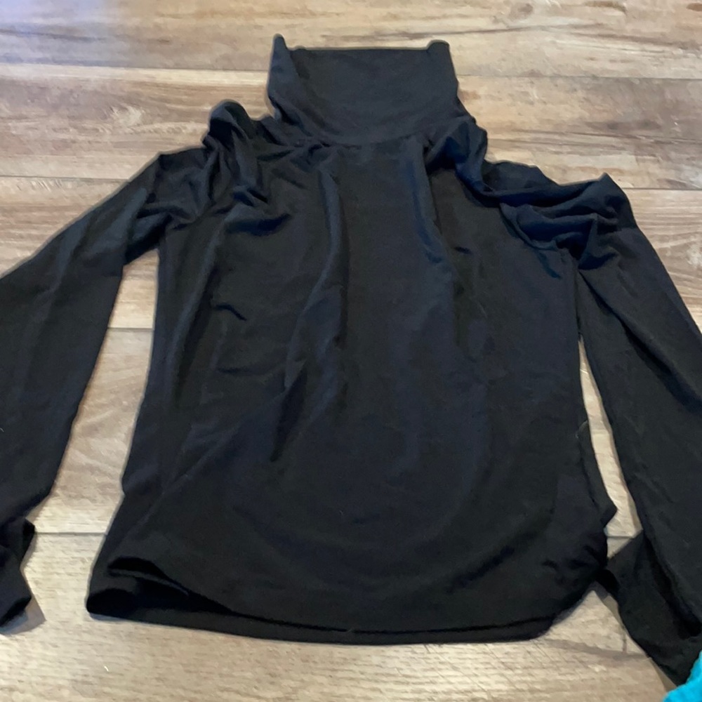 Black long sleeve turtleneck.